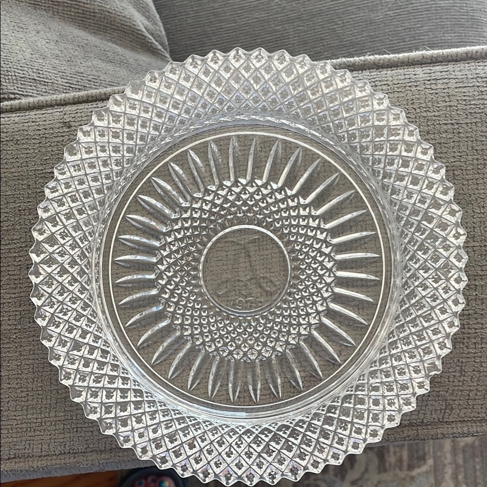 Avon Clear Glass Decorative Plate dated 1978
